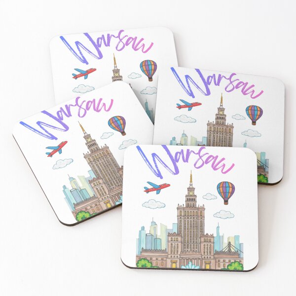 Item preview, Warsaw Poland Skyline Colorful Cartoon Illustration designed and sold by Inka Moon Design.