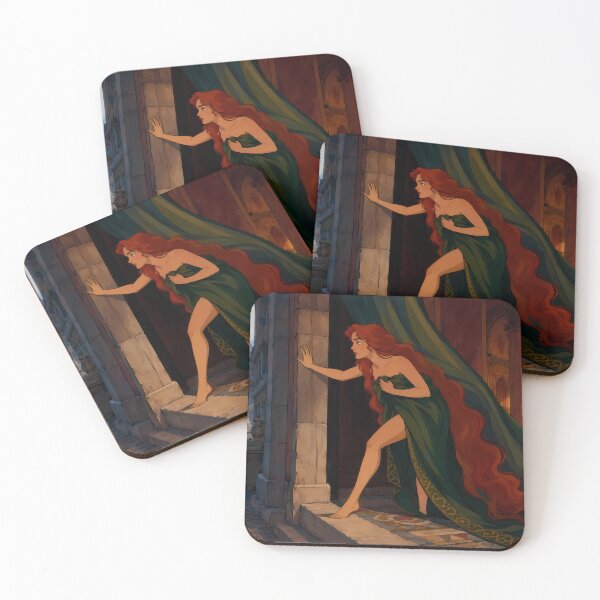Item preview, Runaway Princess at Dusk – Medieval Fantasy Romance Illustration designed and sold by  Hollow Moon Studios..