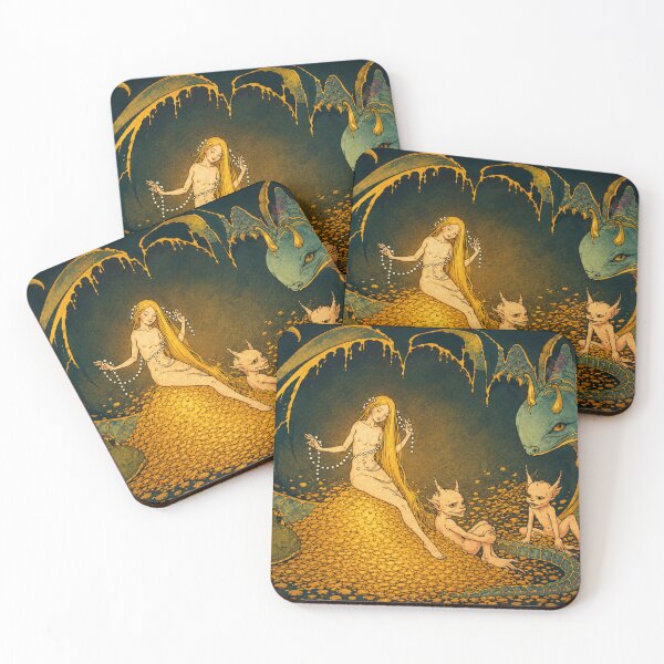 Item preview,  The Treasure of Carcassonne by Dorothy P Lathrop - Art Nouveau Fantasy Dragon Treasure Illustration for Dark Fantasy Lovers designed and sold by RickE.
