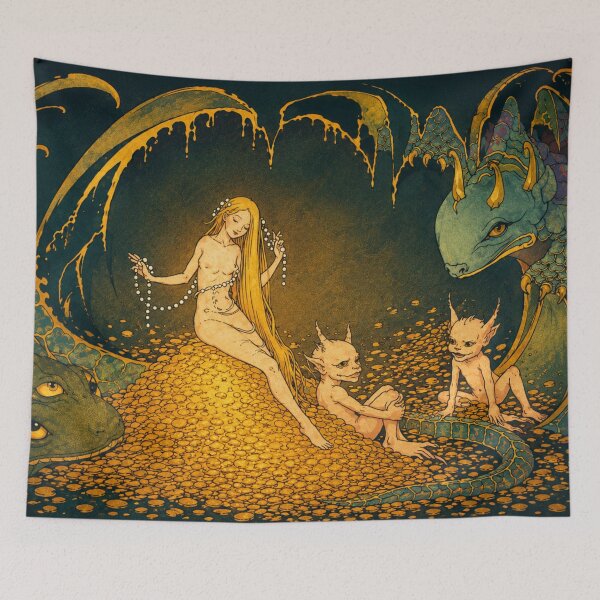 Item preview,  The Treasure of Carcassonne by Dorothy P Lathrop - Art Nouveau Fantasy Dragon Treasure Illustration for Dark Fantasy Lovers designed and sold by RickE.