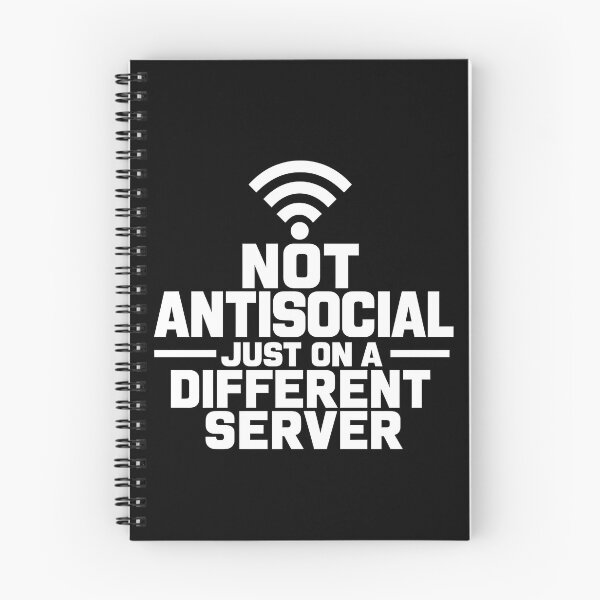 Item preview, No soy antisocial, solo estoy en un servidor diferente. Diseño divertido para introvertidos (blanco sobre negro). designed and sold by LowBatteryShop.