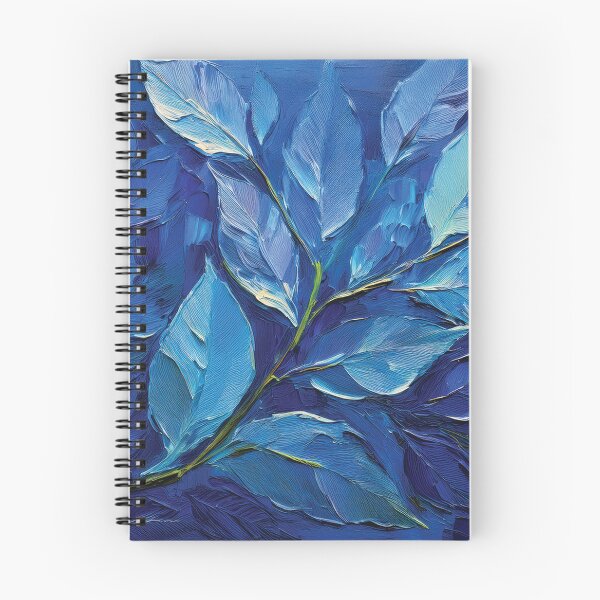 Item preview, Shades of pastel blue, Navy blue leafy oil botanical painting, pastel colors, minimalist abstract painting, modern designed and sold by navitalidesign.