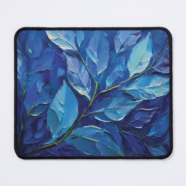 Item preview, Shades of pastel blue, Navy blue leafy oil botanical painting, pastel colors, minimalist abstract painting, modern designed and sold by navitalidesign.