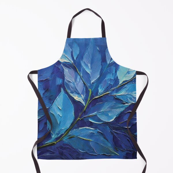 Item preview, Shades of pastel blue, Navy blue leafy oil botanical painting, pastel colors, minimalist abstract painting, modern designed and sold by navitalidesign.