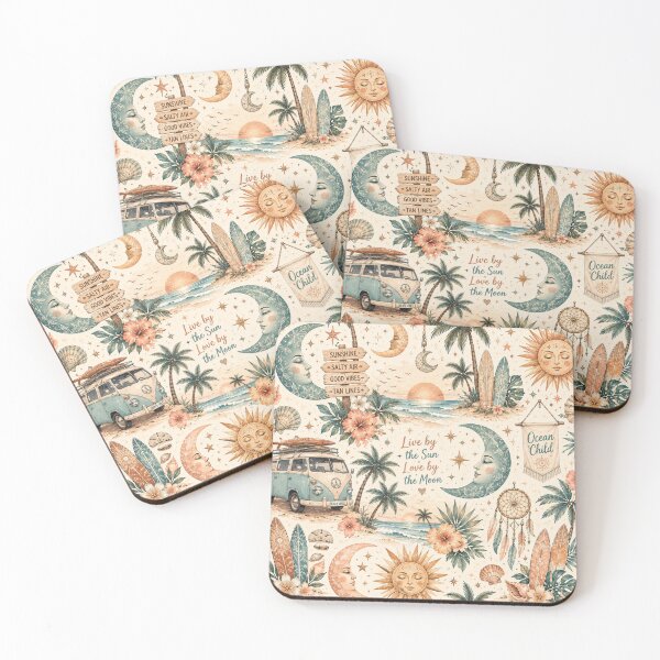 Item preview, Boho Sun and Moon Beach Pattern designed and sold by Aramdesing.