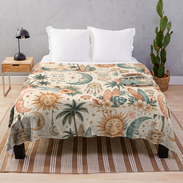 Item preview, Boho Sun and Moon Beach Pattern designed and sold by Aramdesing.