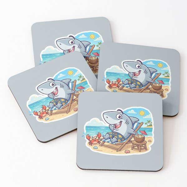 Item preview, Funny cartoon shark on beach chair  designed and sold by Kiraguapa.