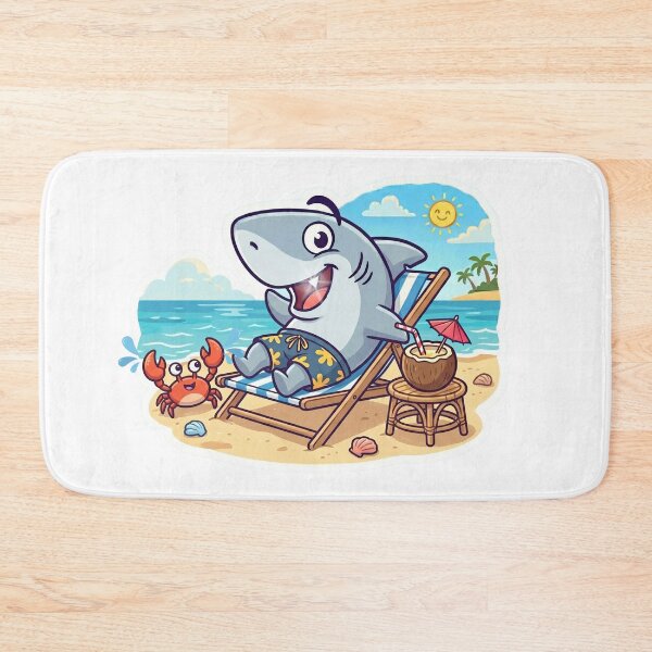 Item preview, Funny cartoon shark on beach chair  designed and sold by Kiraguapa.