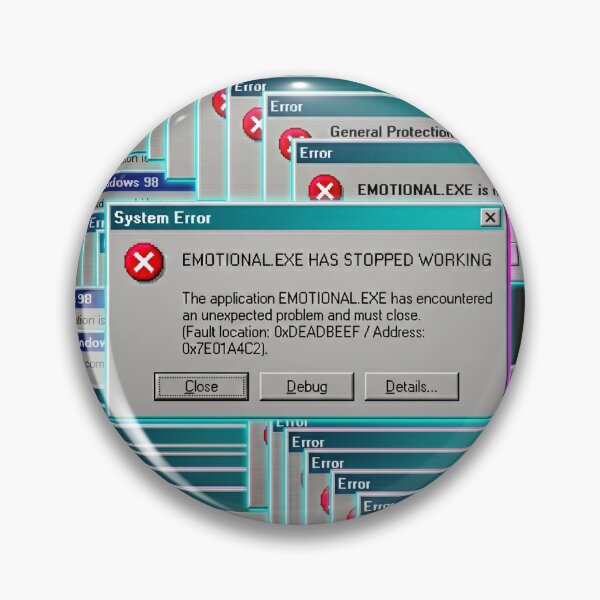 Artikelvorschau, Emotional.exe funktioniert nicht mehr. Retro Computer Error Design entworfen und verkauft von afarkar.