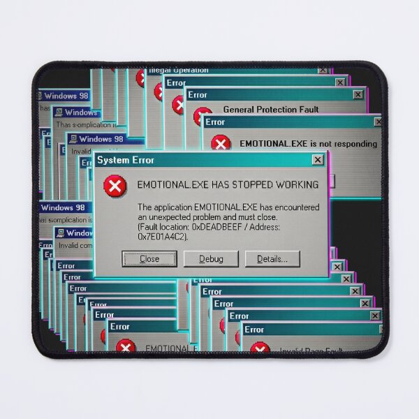 Item preview, Emotional.exe Has Stopped Working Retro Computer Error Design designed and sold by afarkar.