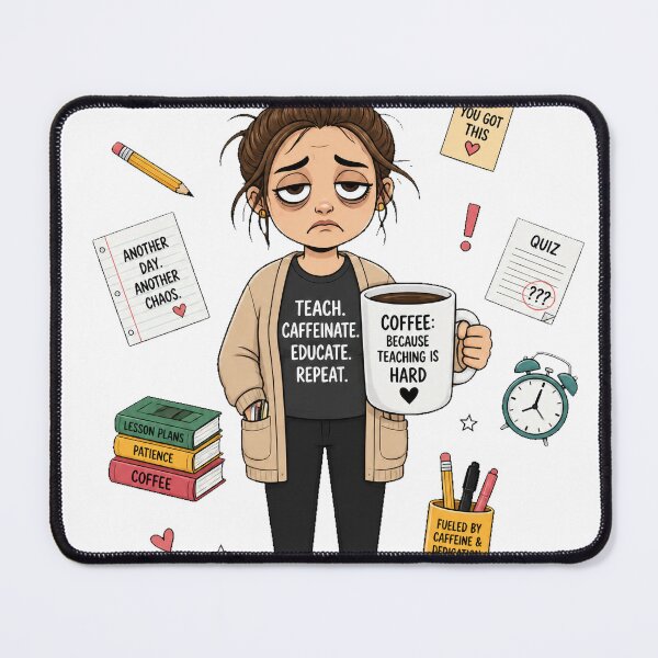 Item preview, Teacher Life Coffee Chaos Humor designed and sold by NovaMint2412.