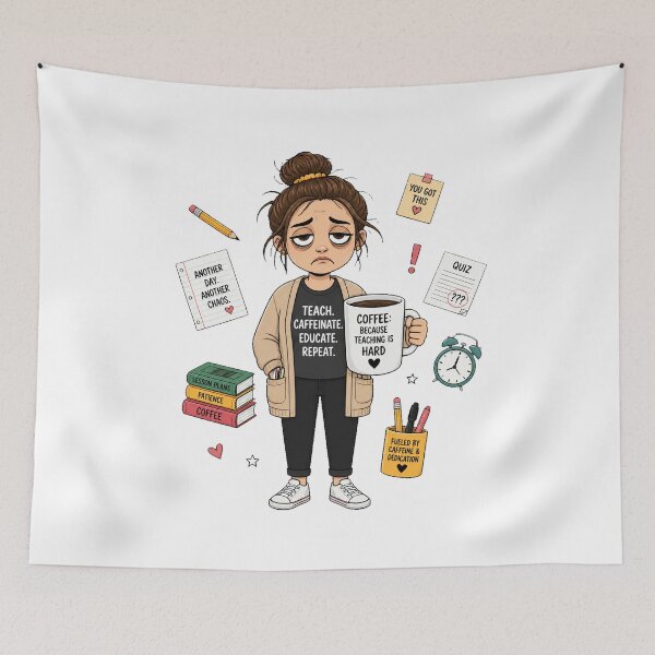 Item preview, Teacher Life Coffee Chaos Humor designed and sold by NovaMint2412.