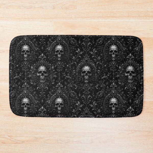 Item preview, The Sovereign's Crypt - Monochrome Gothic Skull & Baroque Damask designed and sold by cabuks.