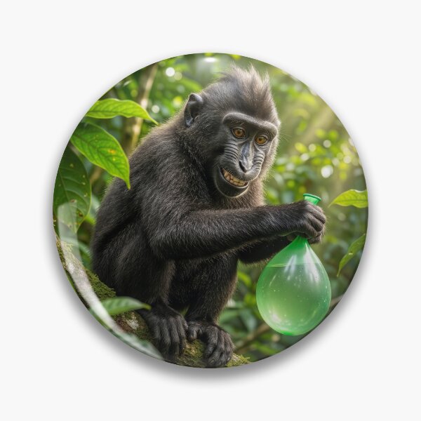 Item preview, Mischievous Black Crested Macaque   designed and sold by Tridentulus.