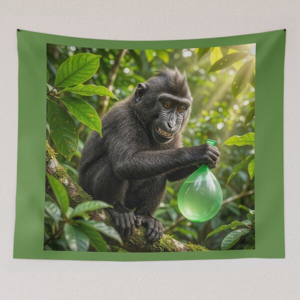 Item preview, Mischievous Black Crested Macaque   designed and sold by Tridentulus.