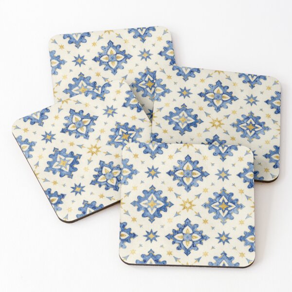 Item preview, Mediterranean Blue Tile Pattern | Watercolor Ceramic Motif Design designed and sold by Ioanna-Studio.