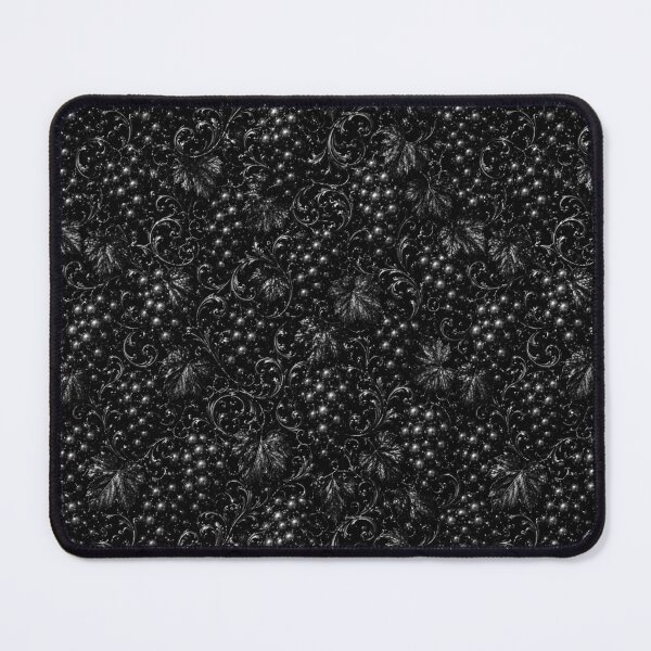Item preview, The Sterling Vineyard - Monochrome Gothic Grape & Filigree Damask designed and sold by cabuks.