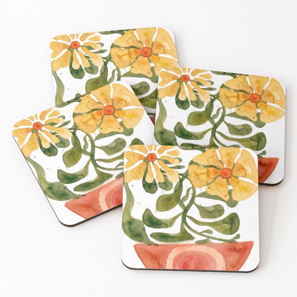 Item preview, Watercolor Boho Flowers in Terracotta Bowl designed and sold by MoonOpuluna.