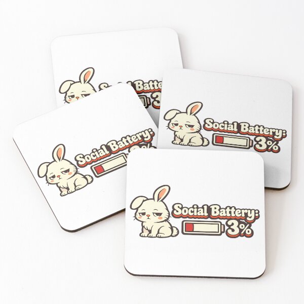 Item preview, Social Battery: 3% Tired Rabbit – Introvert Humor Sticker designed and sold by Sigils & Saints.