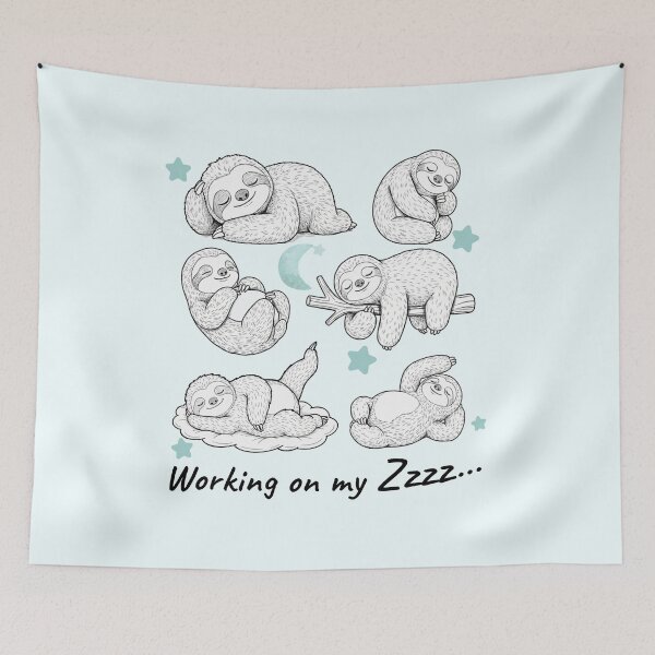 Item preview,     Cozy Sleepy Sloths Working on Zzz designed and sold by HumTumMe.