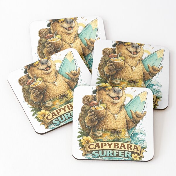 Item preview, Capybara Surfer – Funny Beach Vibes Summer Surfing Animal Design designed and sold by Ermicioi.