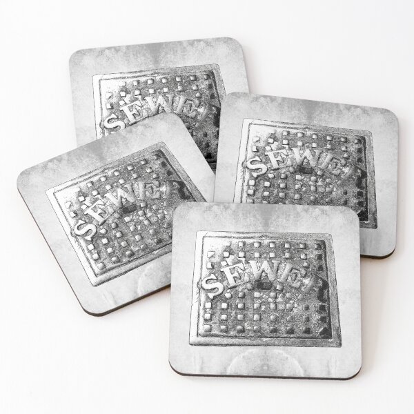 Item preview, Vintage Cast Iron Square Sewer Manhole Cover Urban Dark designed and sold by Ghoul Enterprises.