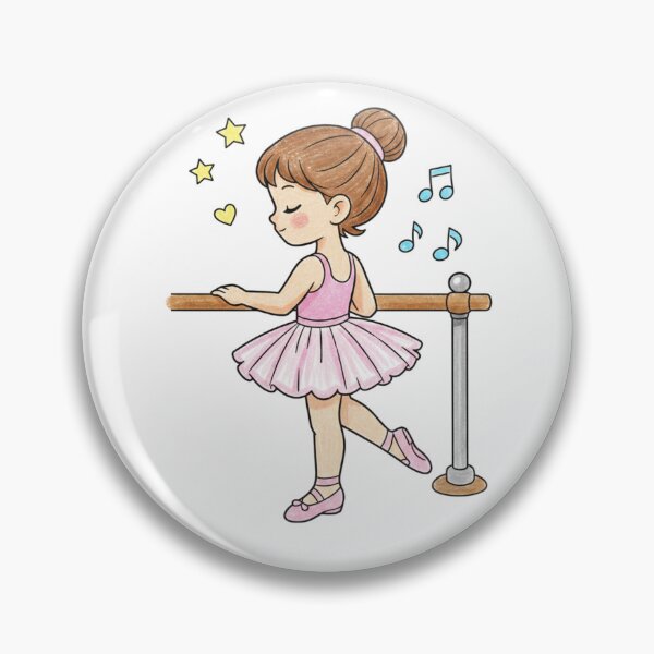 Item preview, Cute Little Ballerina Dance Barre Watercolor Illustration designed and sold by Inka Moon Design.