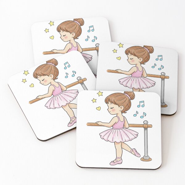 Item preview, Cute Little Ballerina Dance Barre Watercolor Illustration designed and sold by Inka Moon Design.