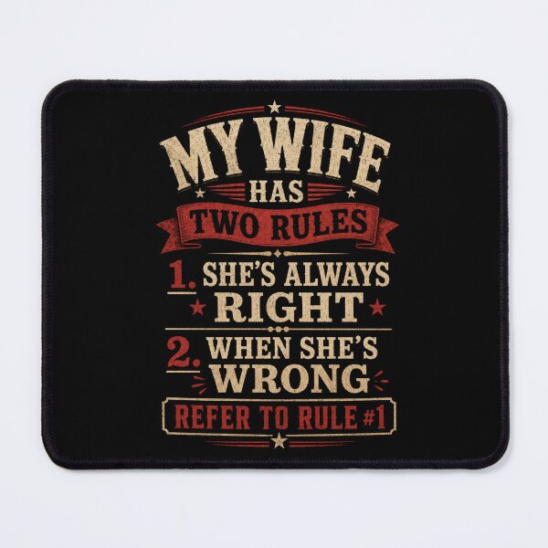 Item preview, My Wife Has Two Rules – Funny Marriage Humor Vintage Design designed and sold by MargaretaArt.