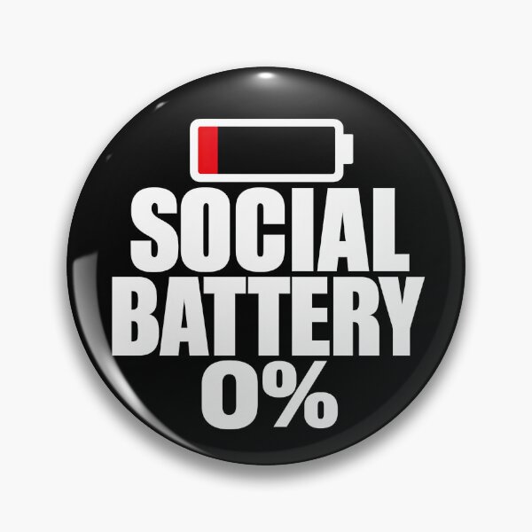 Item preview, Social Battery 0% Funny Introvert Gaming Design (White On Black) designed and sold by LowBatteryShop.