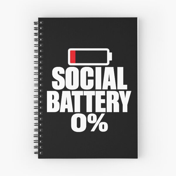 Item preview, Social Battery 0% Funny Introvert Gaming Design (White On Black) designed and sold by LowBatteryShop.