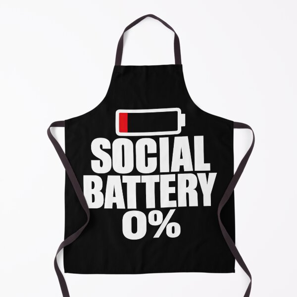 Item preview, Social Battery 0% Funny Introvert Gaming Design (White On Black) designed and sold by LowBatteryShop.