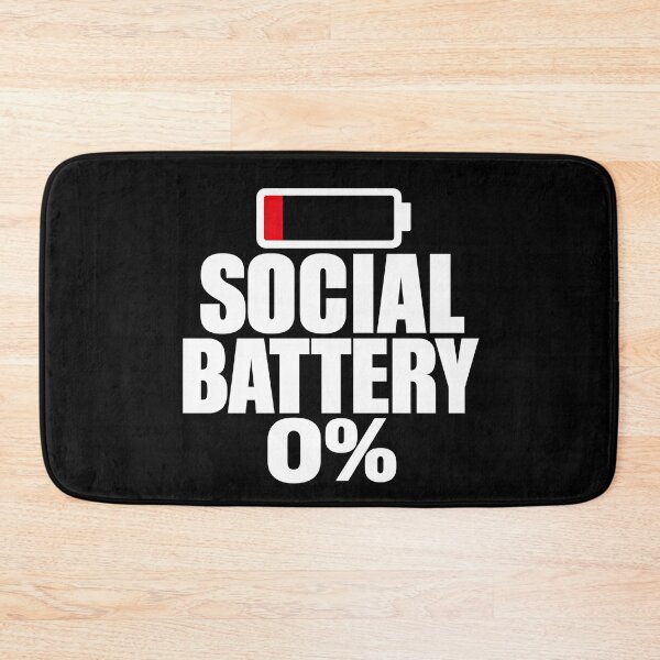 Item preview, Social Battery 0% Funny Introvert Gaming Design (White On Black) designed and sold by LowBatteryShop.