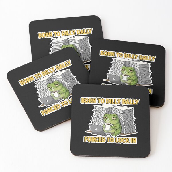 Item preview, Born To Dilly Dally Forced To Lock In - Funny Tired Frog Meme designed and sold by Bowniko^^.