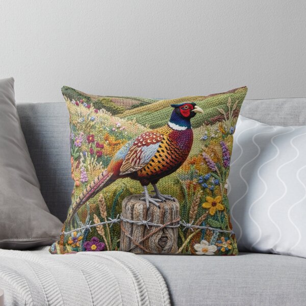 Item preview, Yarn Pheasant on Yarn Fence Post designed and sold by Tridentulus.