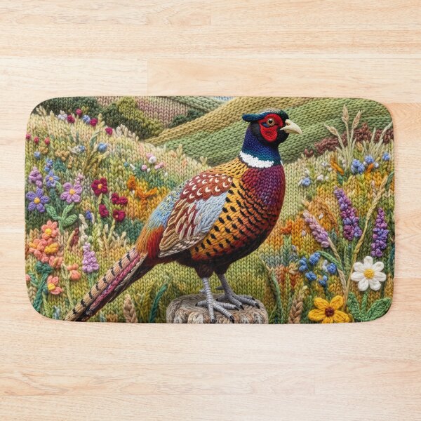 Item preview, Yarn Pheasant on Yarn Fence Post designed and sold by Tridentulus.