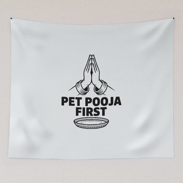 Item preview, Pet Pooja First – Funny Desi Food Priority Design designed and sold by Swati Art Shop.