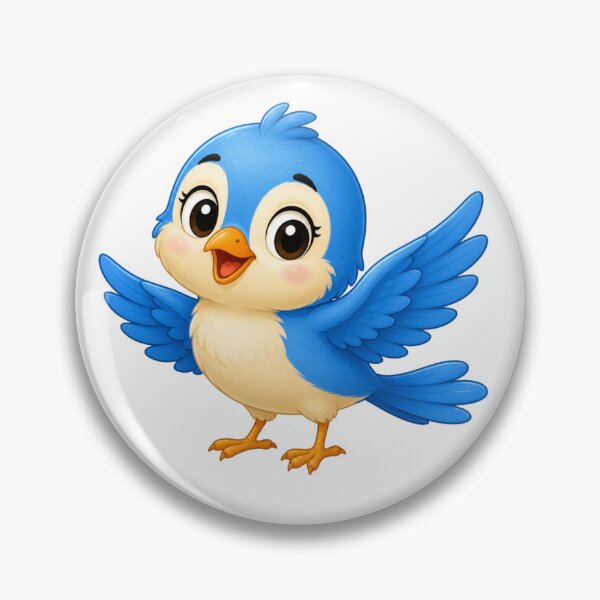 Item preview, Cute Cartoon Bluebird - Happy Little Flying Bird Illustration designed and sold by ToonyTeez.