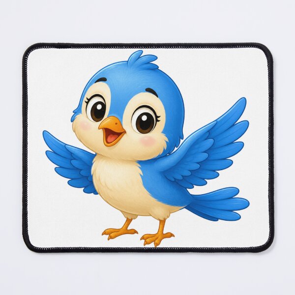 Item preview, Cute Cartoon Bluebird - Happy Little Flying Bird Illustration designed and sold by ToonyTeez.