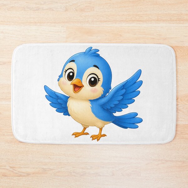 Item preview, Cute Cartoon Bluebird - Happy Little Flying Bird Illustration designed and sold by ToonyTeez.
