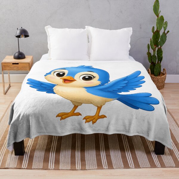 Item preview, Cute Cartoon Bluebird - Happy Little Flying Bird Illustration designed and sold by ToonyTeez.