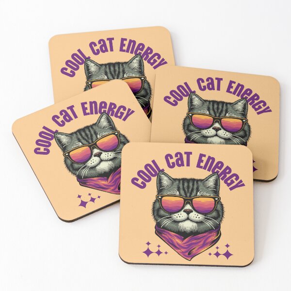 Item preview, Cool Cat Energy Retro Sunglasses Funny Cat Lover Design designed and sold by Sachie's Studio.