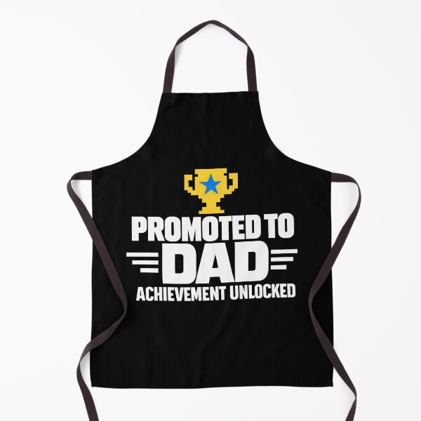Item preview, Promoted To Dad Achievement Unlocked Funny Gamer Father's Day Design (White On Black) designed and sold by LowBatteryShop.