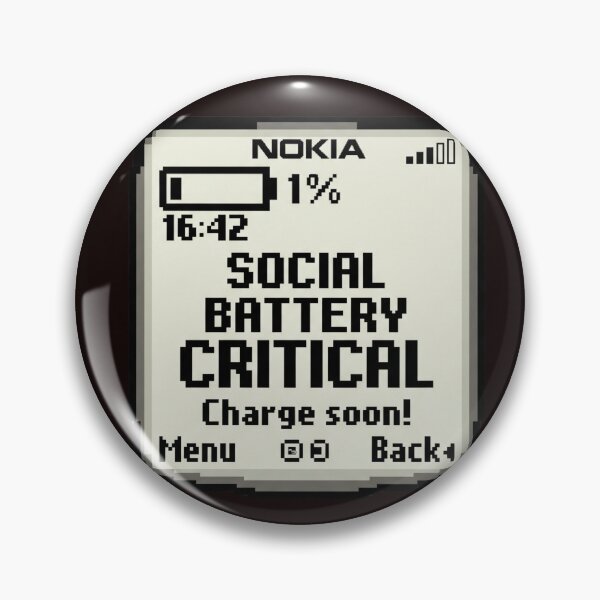 Item preview, Social Battery Critical Funny Introvert Tech Design designed and sold by afarkar.