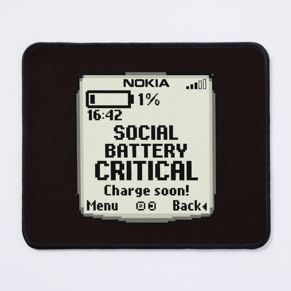 Item preview, Social Battery Critical Funny Introvert Tech Design designed and sold by afarkar.