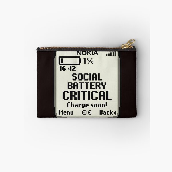 Item preview, Social Battery Critical Funny Introvert Tech Design designed and sold by afarkar.