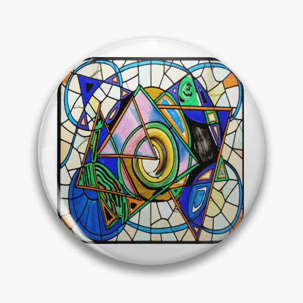 Item preview, quantum shapes stained glass colorful geometric abstract design designed and sold by SmashingDeals.