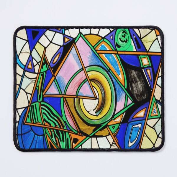 Item preview, quantum shapes stained glass colorful geometric abstract design designed and sold by SmashingDeals.