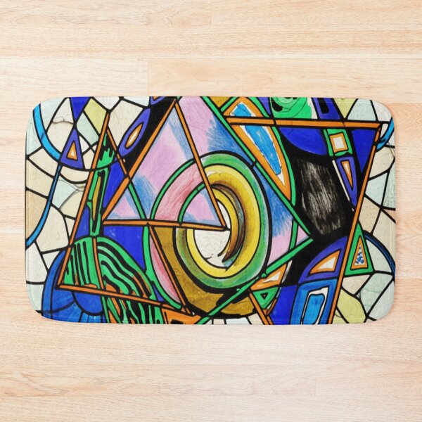 Item preview, quantum shapes stained glass colorful geometric abstract design designed and sold by SmashingDeals.