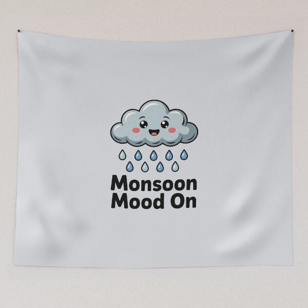 Item preview, Monsoon Mood On – Cute Rainy Day Desi Vibes Design designed and sold by Swati Art Shop.